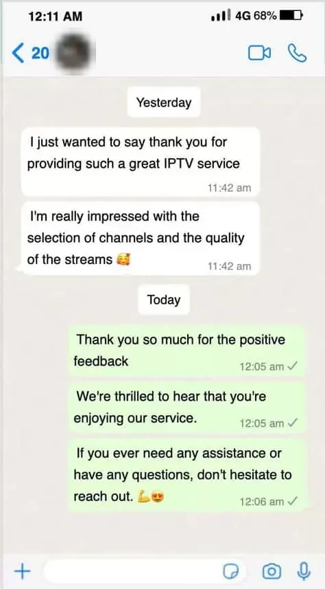 WhatsApp message from a customer 4