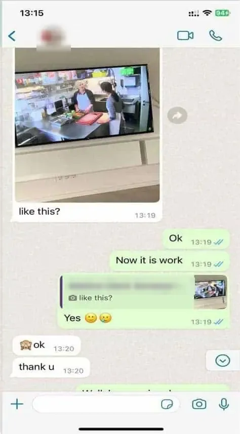 WhatsApp message from a customer 7