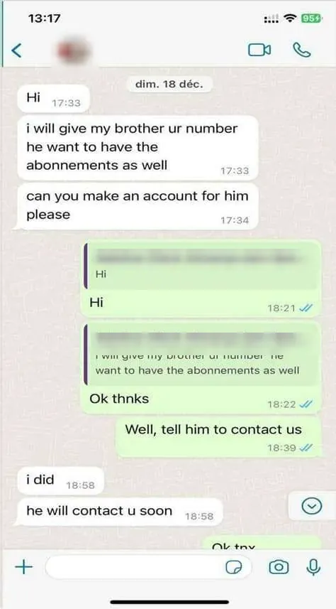 WhatsApp message from a customer 9